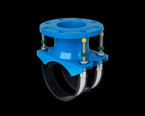 Universal tapping saddle with flange