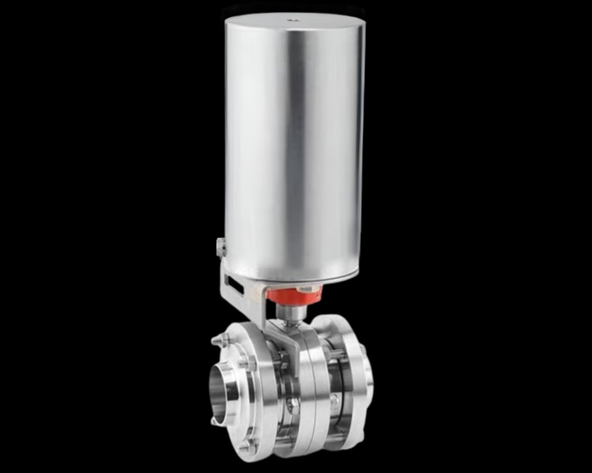 Sanitary 3-Piece Butterfly Valve – Pneumatic – Butt Weld