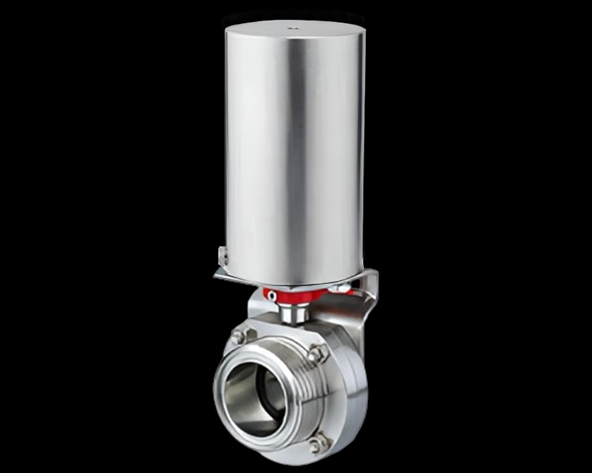 Sanitary butterfly Valve – Pneumatic – Threaded