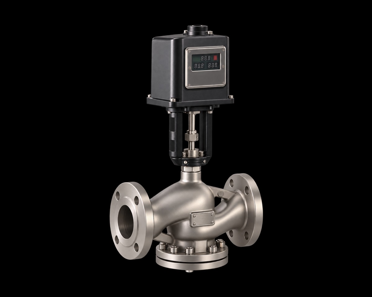 Stainless Steel Flanged Electric Two-way Control Valve, Nordic Valves model 6151K
