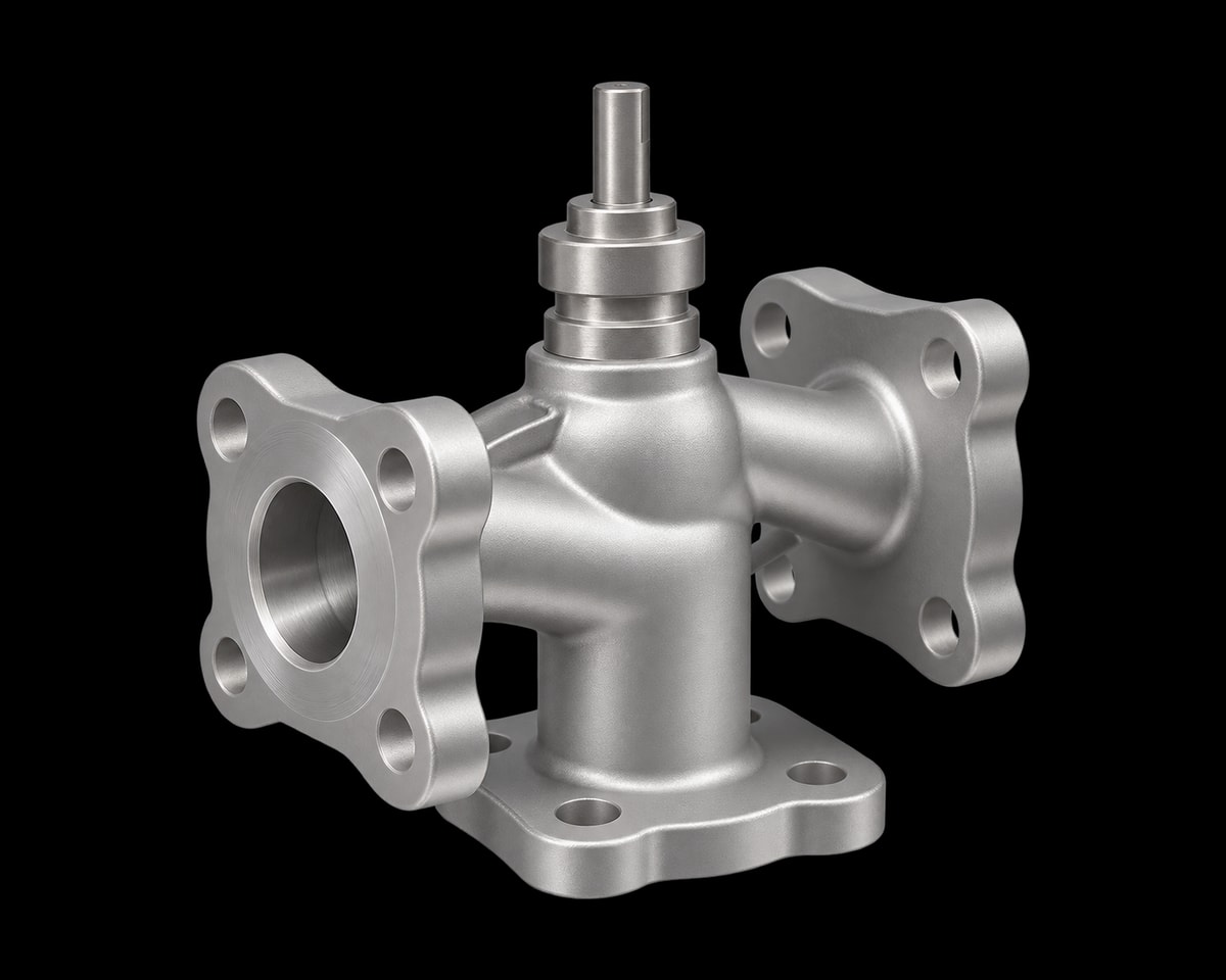 Stainless Steel Flanged Electric Three-way Control Valve, Nordic Valves model 6171K