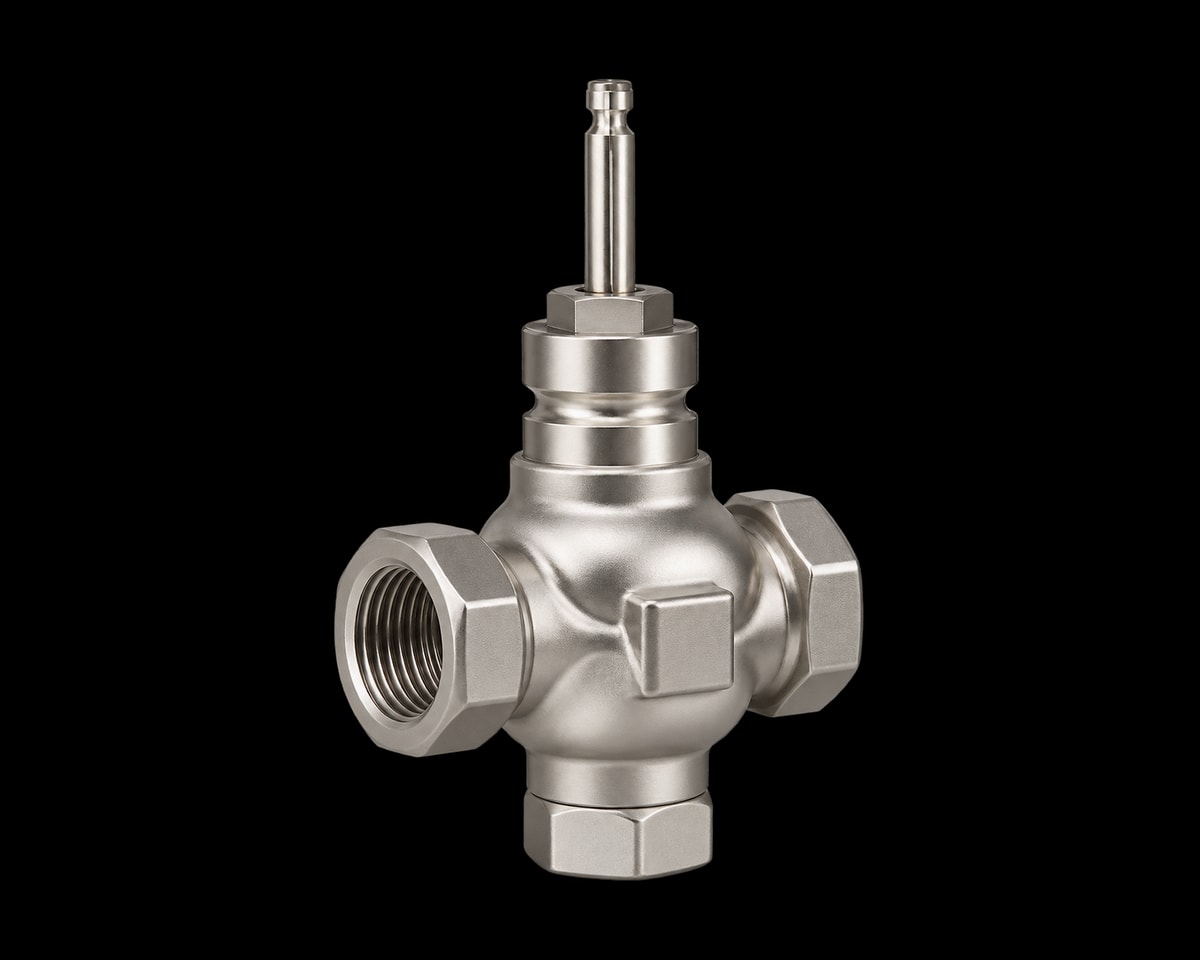 Stainless Steel Threaded Electric Two-way Control Valve, Nordic Valves model 6351-Y