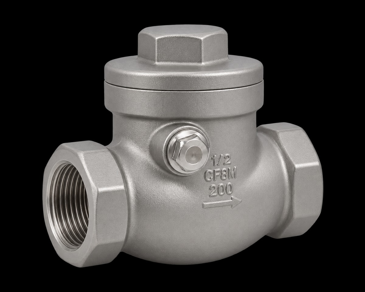 Stainless Steel Threaded Swing Check Valve, Nordic Valves model 5481