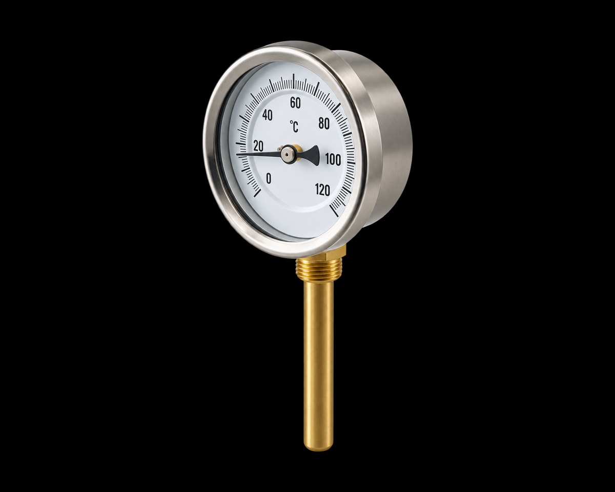 Bimetal Thermometer — Bottom Entry, Nordic Valves model BT-S