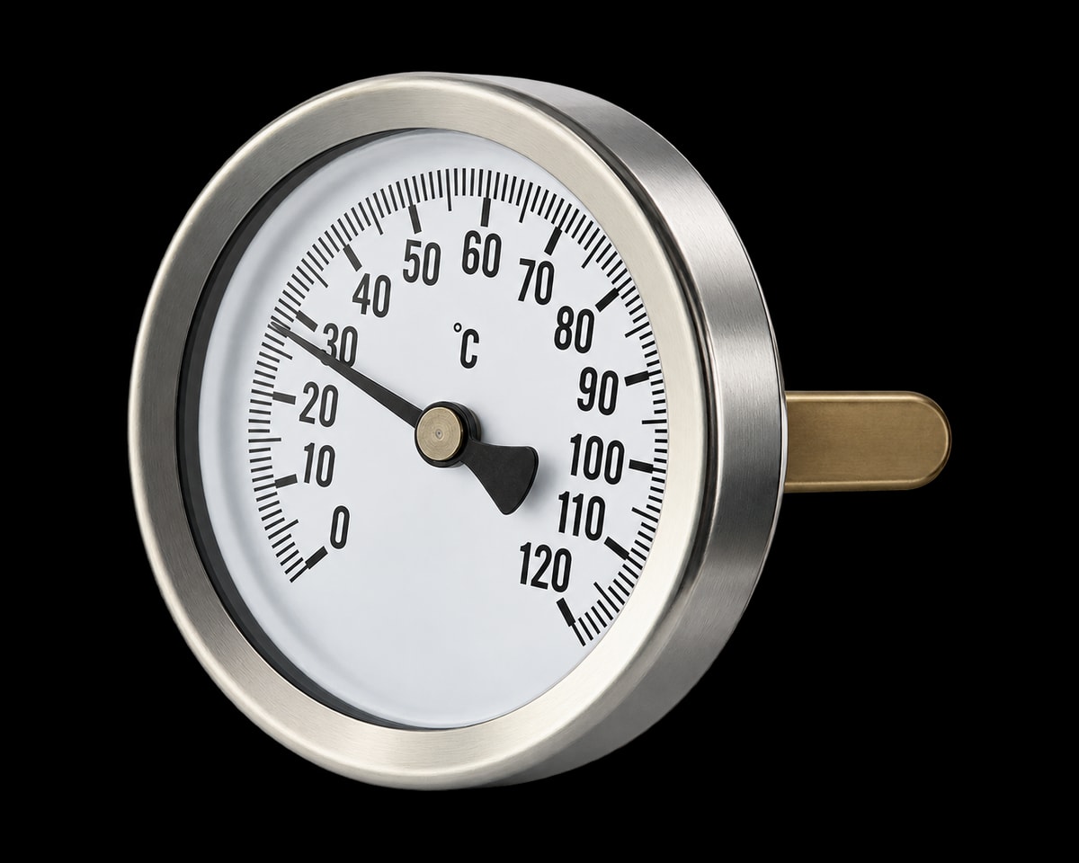 Bimetal Thermometer — Back Entry, Nordic Valves model BT-L
