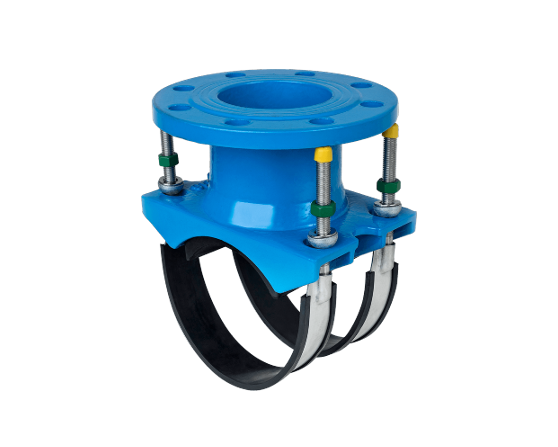 Universal tapping saddle with flange