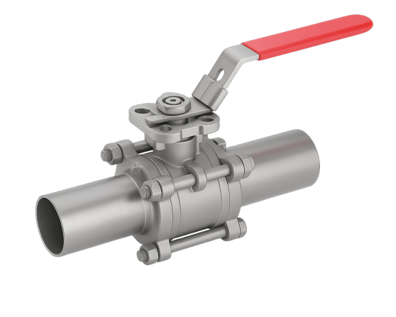 3-Piece Ball Valve – Extended Butt Weld – PN63