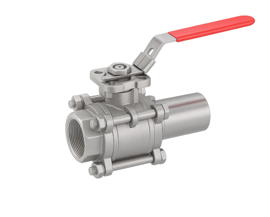 3-Piece Ball Valve – Extended Butt Weld/Threaded – PN63