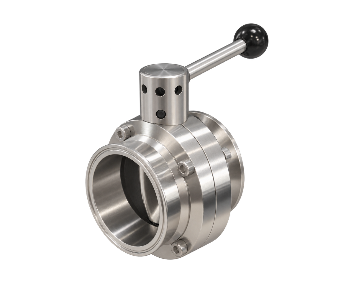 Stainless Steel Clamp Butterfly Valve, Nordic Valves model 2412K