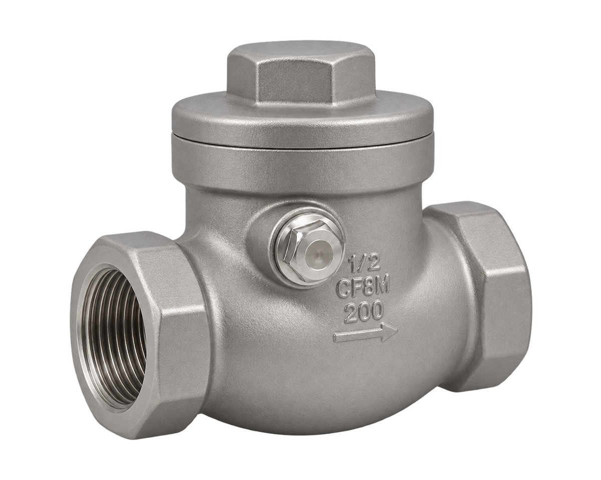 Stainless Steel Threaded Swing Check Valve, Nordic Valves model 5481