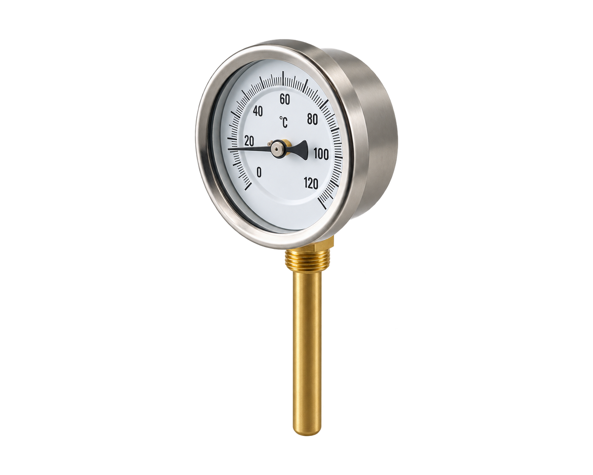 Bimetal Thermometer — Bottom Entry, Nordic Valves model BT-S