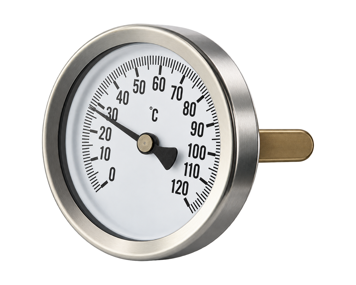 Bimetal Thermometer — Back Entry, Nordic Valves model BT-L